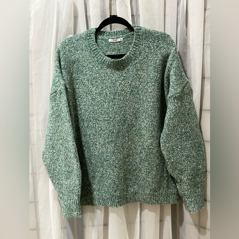 Staccato Green Marled Knit Sweater WOMEN SIZE L